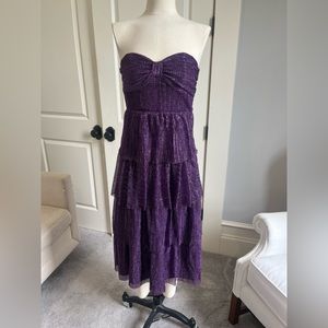 Lulus Purple Tiered Strapless Dress